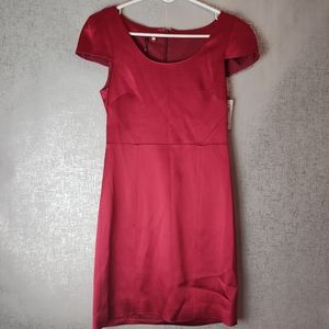4 Collective Cap Sleeve Satin Fitted Dress